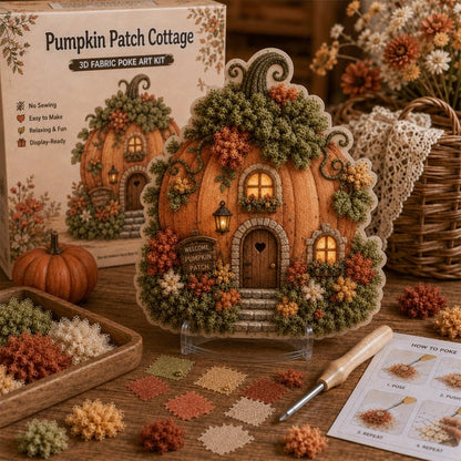 🔥 Laatste dag: 49% korting - ✨ “Whimsical Village”-set voor 3D-kunst met stof (Poke Art-techniek)