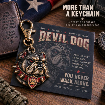 🔥LAATSTE DAG 50% KORTING -  🐶 Devil Dog Guardian 3D-metalen sleutelhanger | Stevig bulldog-souvenir