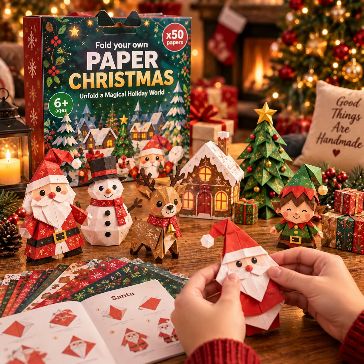 🎄DIY-kerstknutselpakket van papier – 250 vellen, 5 feestelijke thema’s🟌🌟