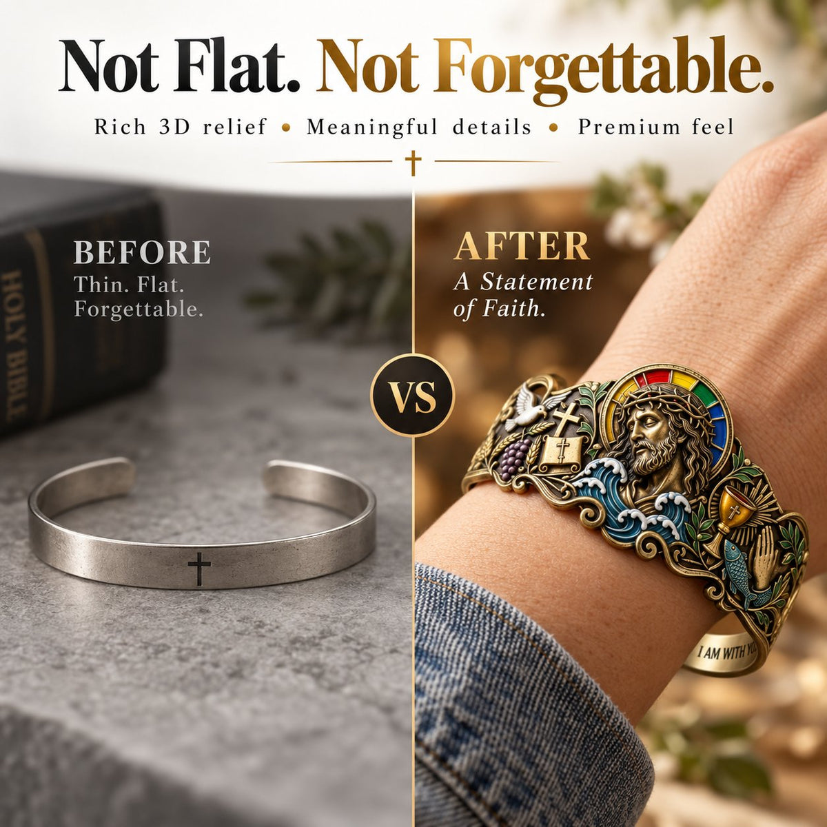 🔥 Laatste dag: 49% KORTING - ✝️ Door het geloof geïnspireerde Jezus-armband | Antiek messing met bijbeltekst