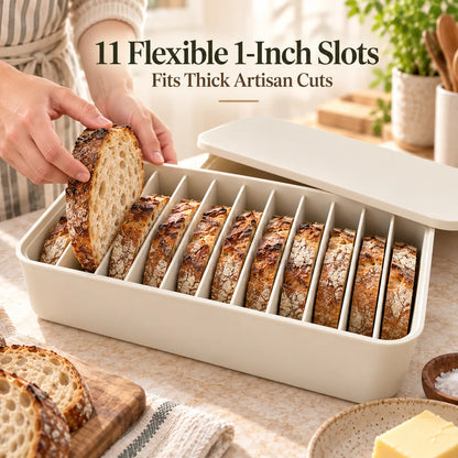 🍞 Siliconen broodvriesdoos met 11 vakjes — Bewaar sneetjes zuurdesembrood apart ❄️