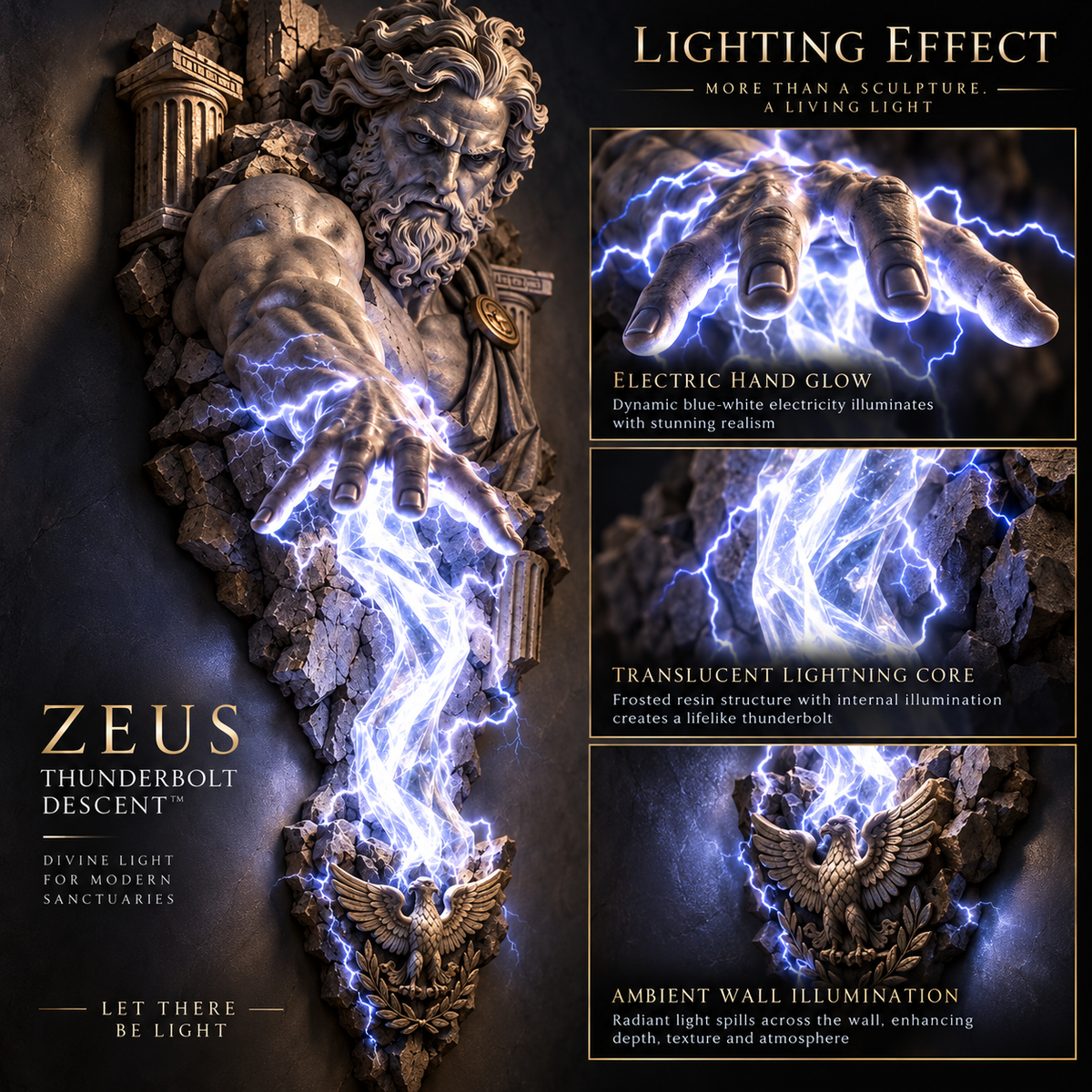 ⏰ Beperkte voorraad 50% KORTING  ⚡🌊 Collectie wandlampen met mythologische beelden 🏛️✨