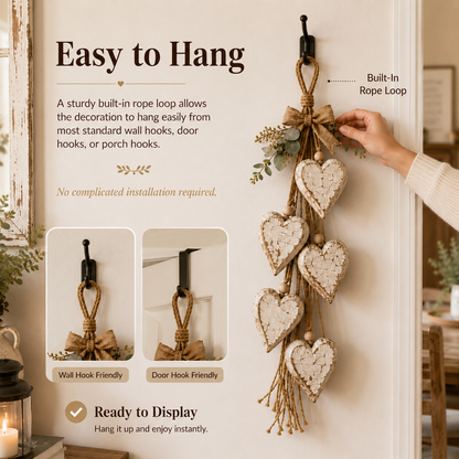 🤎 Wanddecoratie met hangend hartj