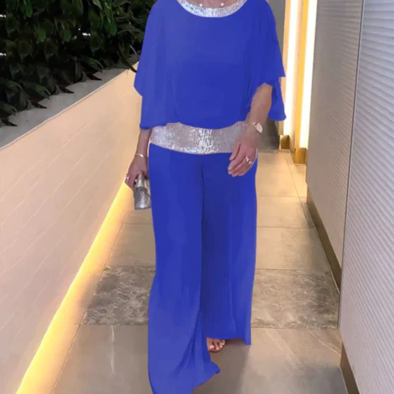 💞Tijdelijke aanbieding 49% KORTING🎁💞Dames tweedelige pailletten set met kleurblok