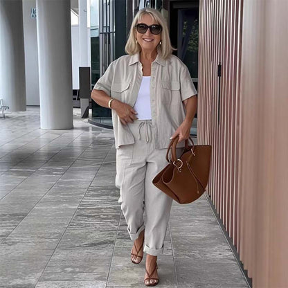 💞Gratis verzending⏳Tweedelige Set Van Katoen En Linnen