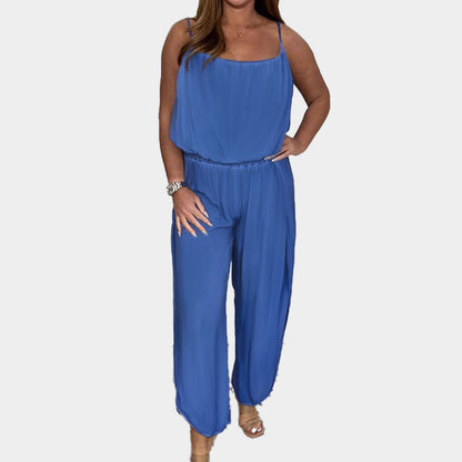 🌟Tijdelijke aanbieding 45% KORTING🎁Effen Jumpsuit Met Tailleband En Jarretels