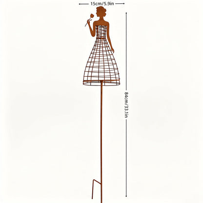 Klimrek voor planten in ‘Rust’-stijl met vrouwelijke jurk 🌹 Tuindecoratie voor buiten