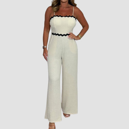 🔥Tijdelijke aanbieding 49% KORTING🎁🌸 Geribbelde jumpsuit met jarretelles en borstomslag