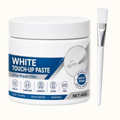 Witte meubelretoucheerpasta met kwastje
