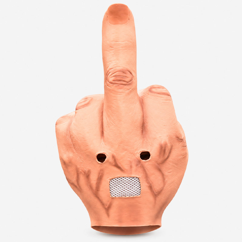 🖕 Het masker in de vorm van een enorme middelvinger dat de show steelt