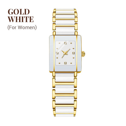 ⌚Modieus vierkant keramisch quartzhorloge