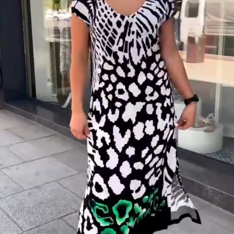 🌸 Modieus gedrukte lange jurk | Los en luchtig ✨ Modieus gedrukte lange jurk