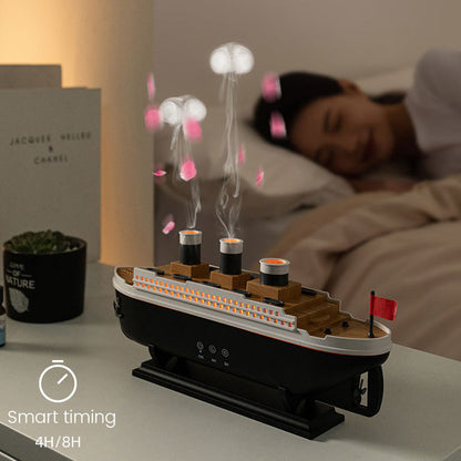 Scheepsmodel luchtbevochtiger met led-verlichting en afstandsbediening