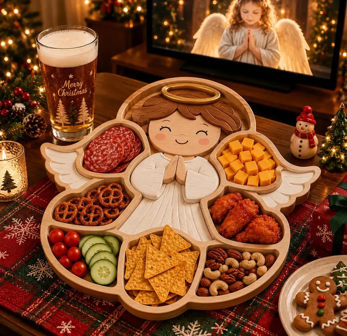 🎄Kerstsnackschaal met figuurtjes | 11 feestelijke ontwerpen met vakjes voor crackers, kaas, fruit, snoep en kerstlekkernijen 🍿