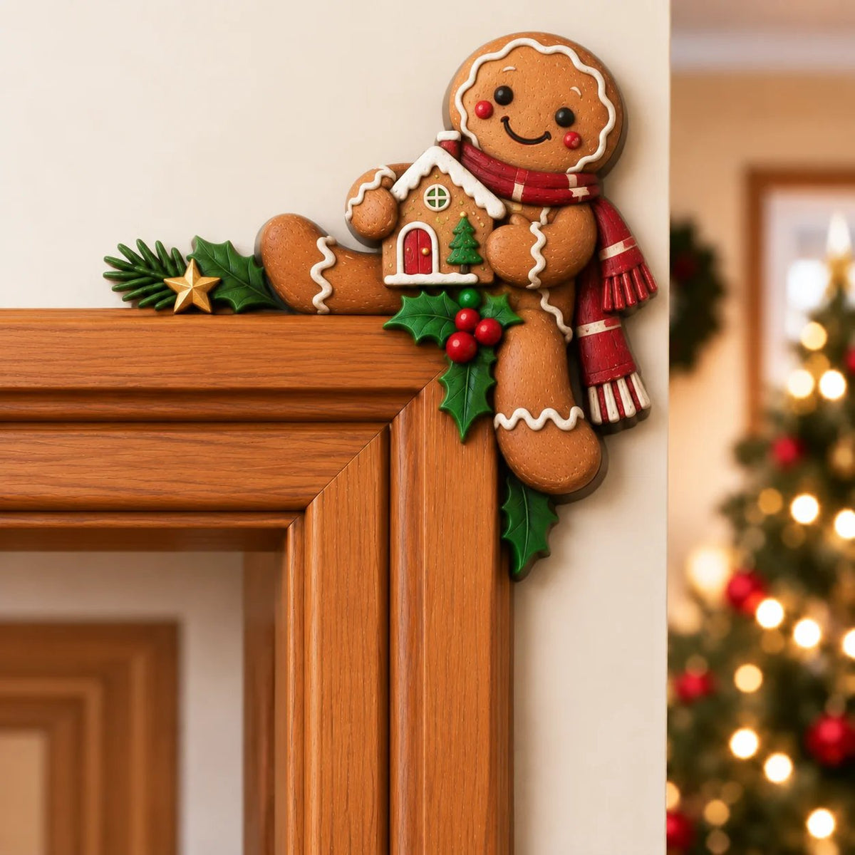 ⏰LAATSTE DAG 50% KORTING 🎅Kerst-Peekaboo-hoekversiering voor het deurkozijn
