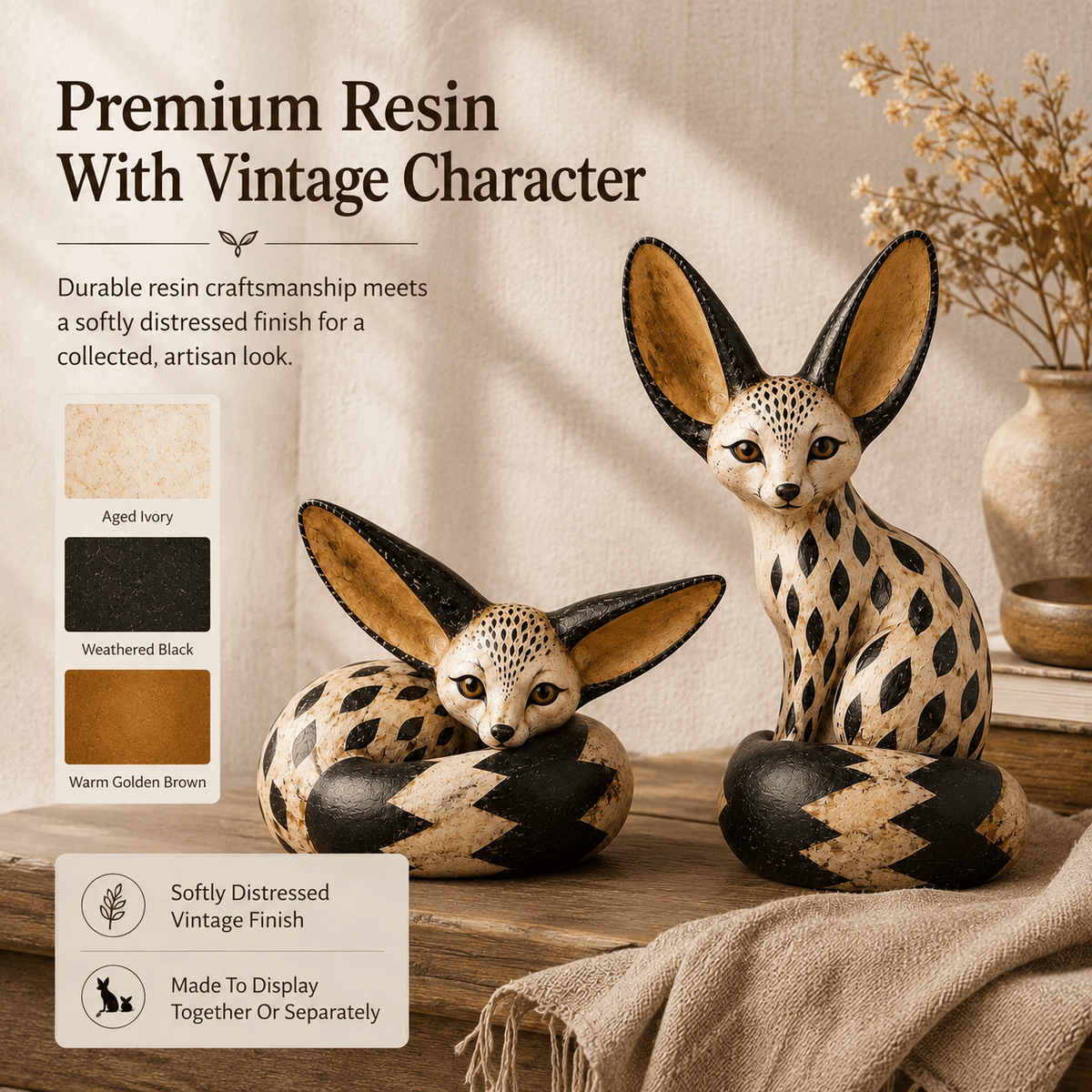 🔥Today 50% OFF🔥 - Vintage Fennec Fox Sculpture