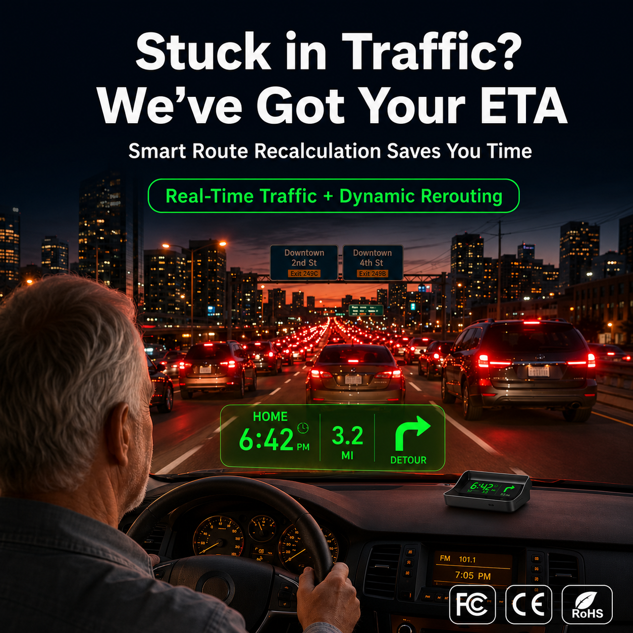 Head-Up Display (HUD) – GPS voor de auto met digitale snelheidsmeter
