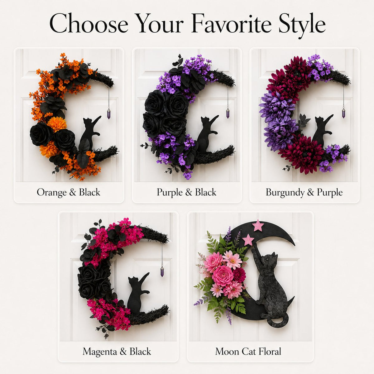 🌙Handmade Halloween Cat Wreath