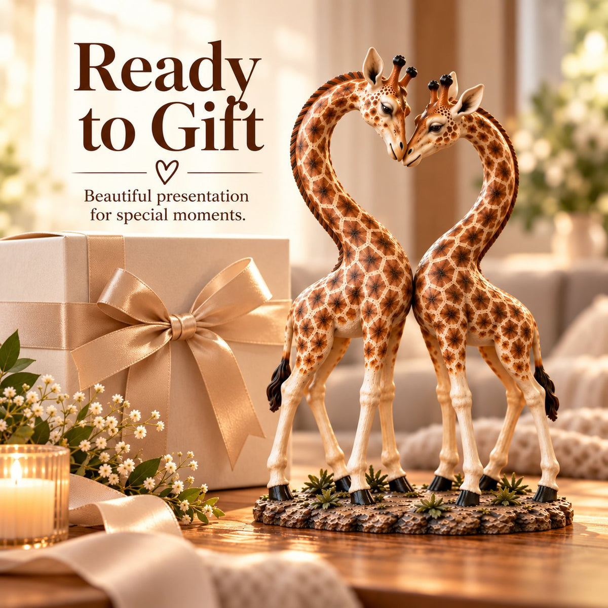 💕🎁Samen is het leuker – Giraffenhart-sculptuur 🦒♡🦒 (✨Bij aankoop van 2 stuks gratis verzending)