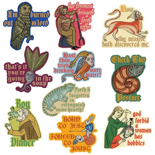 😂50 soorten ‘Dark Ages’: extra grote middeleeuwse satirische stickers