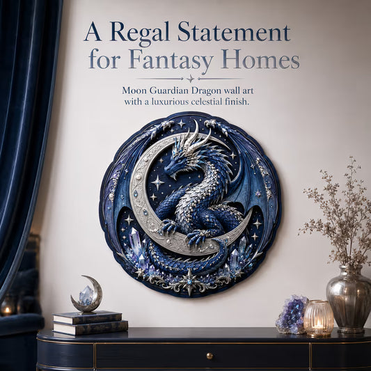 🐉 Moon Guardian Dragon 3D houten doe-het-zelf wanddecoratie