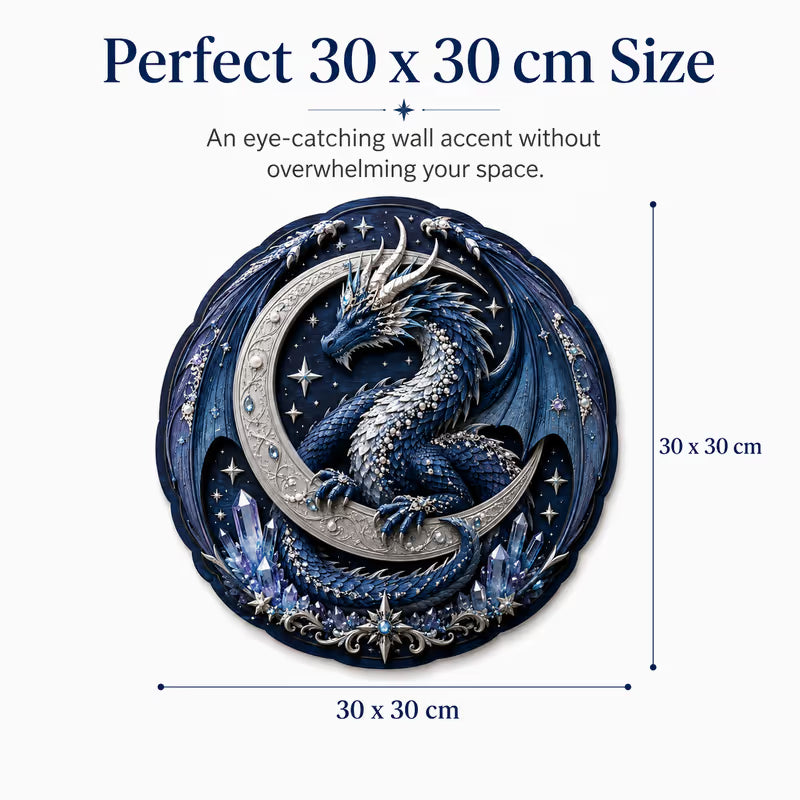 🐉 Moon Guardian Dragon 3D houten doe-het-zelf wanddecoratie