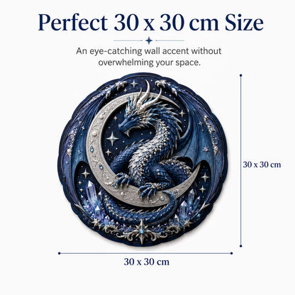 🐉 Moon Guardian Dragon 3D houten doe-het-zelf wanddecoratie