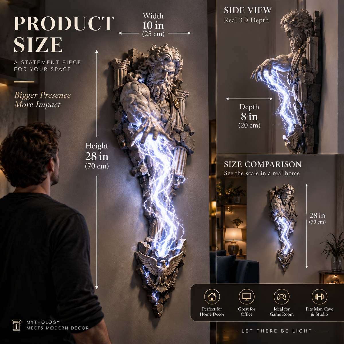 ⏰ Beperkte voorraad 50% KORTING  ⚡🌊 Collectie wandlampen met mythologische beelden 🏛️✨