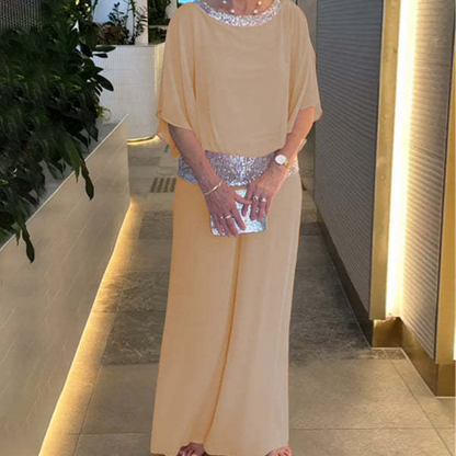 💞Tijdelijke aanbieding 49% KORTING🎁💞Dames tweedelige pailletten set met kleurblok