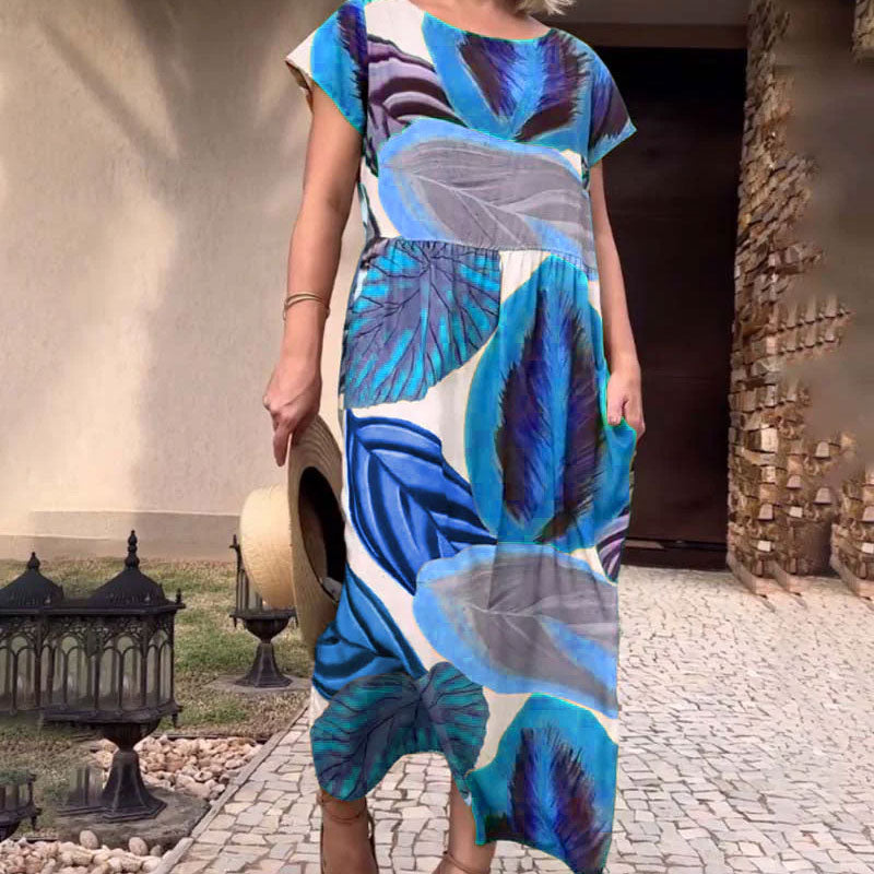 🌴 Bohemian Chic Jurk met V-hals en Split – Voor Zomer & Strand