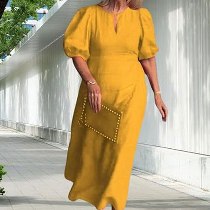 ✨Nieuwe productpromotie 45% korting🎁Effen Casual Jurk Met Pofmouwen