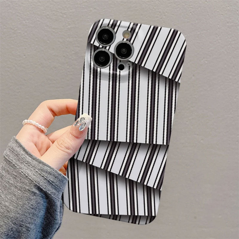 🌈Kleurcontrast gestreepte foliehoes voor mobiele telefoons