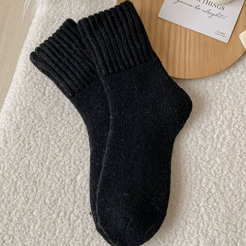 🧦5 paar wollen sokken voor dames - warme, halfhoge sokken