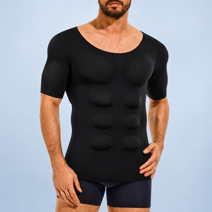 💪 Men’s Muscle Shaping T-Shirt — Instant Sculpted Torso Look!