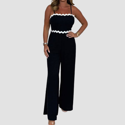 🔥Tijdelijke aanbieding 49% KORTING🎁🌸 Geribbelde jumpsuit met jarretelles en borstomslag