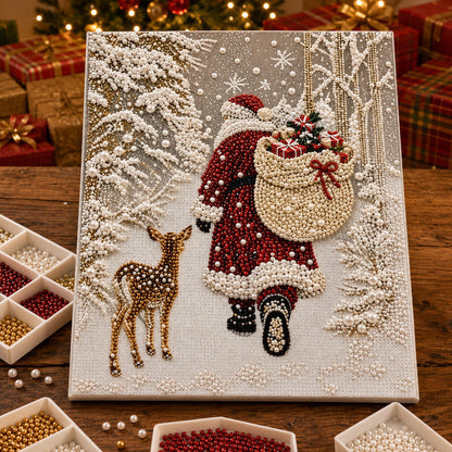 🌟 Feestelijke kerst-parel-diamantschilderij-knutselpakket