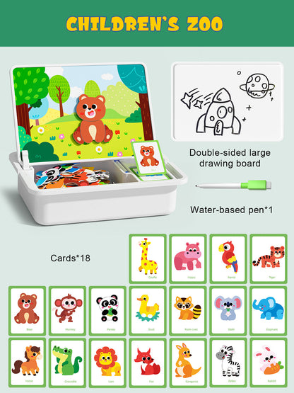 Magnetische puzzels gezicht aankleden reizen spel dubbele kant kleuterschool educatief leren speelgoed voor kinderen