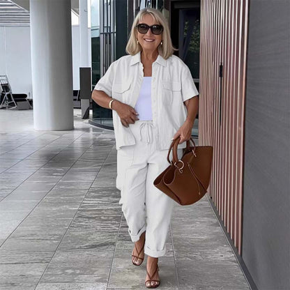 💞Gratis verzending⏳Tweedelige Set Van Katoen En Linnen