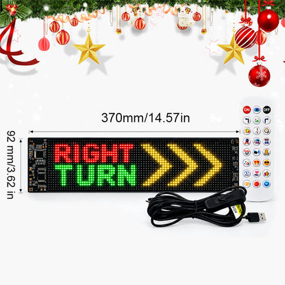 🎅🚗 Geanimeerd LED-autodisplay — Via app te bedienen feestelijk raamscherm, gevoed via USB-C