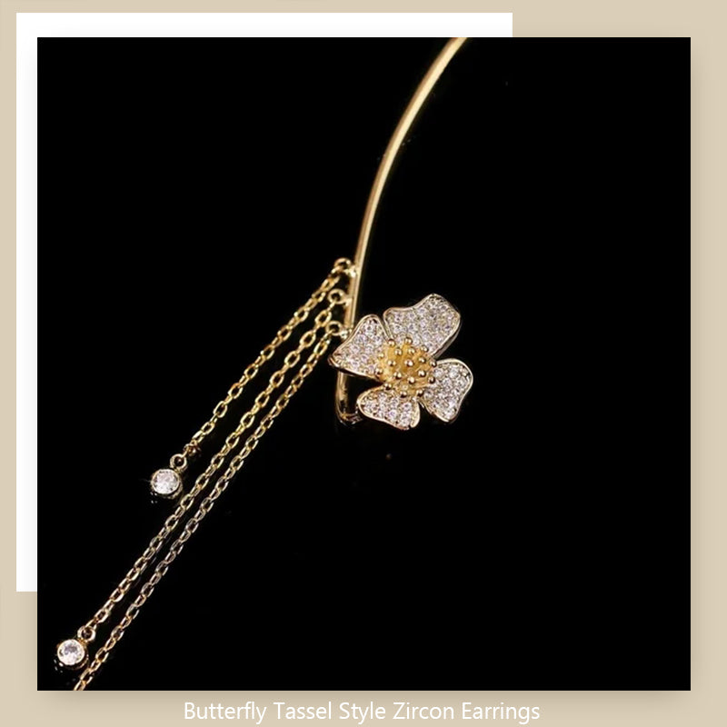 💎🦋 Zirkonia oorbellen met vlinderpoo💖💎