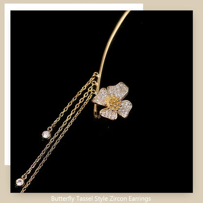 💎🦋 Zirkonia oorbellen met vlinderpoo💖💎