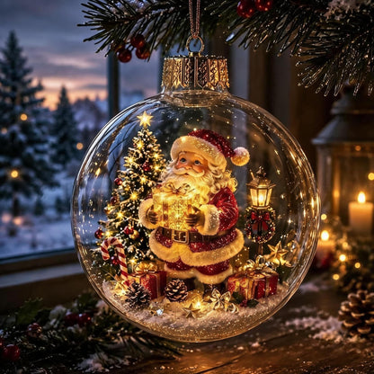 🎄Gloeiende kerstdiorama-kerstbal – Een kleine winterwereld in je handen