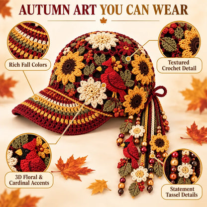 🔥LAATSTE DAG 50% KORTING - 🍂 Handgemaakte gehaakte herfst-baseballpet voor dames