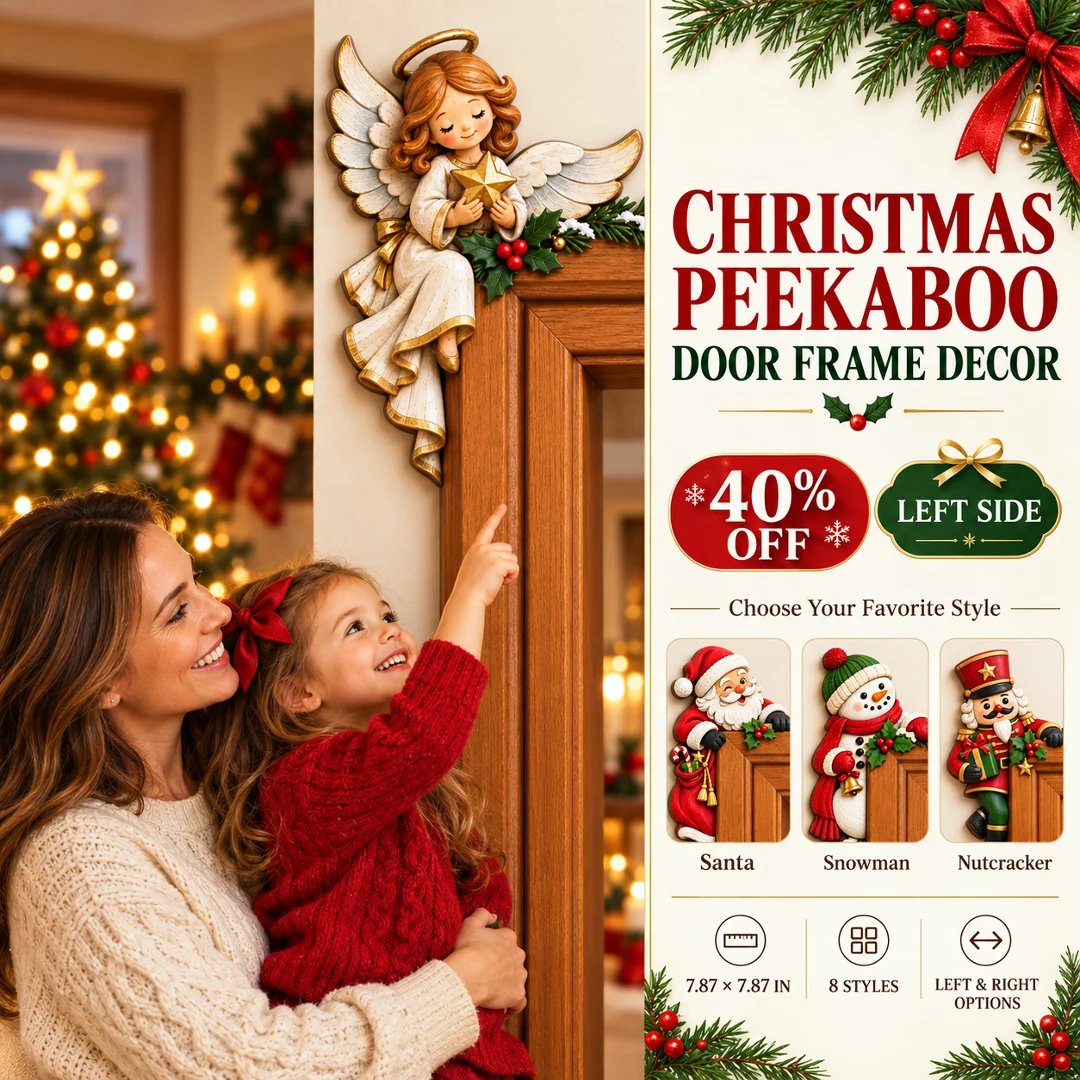 ⏰LAATSTE DAG 50% KORTING 🎅Kerst-Peekaboo-hoekversiering voor het deurkozijn