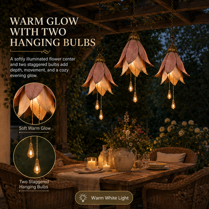 🌸Verander je veranda in een betoverende tuin vol sfeer｜Retro hangende bloemenlamp, set van drie stuks