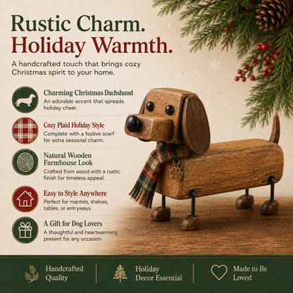 ✨Rustiek houten kerstfiguurtje in de vorm van een tecke