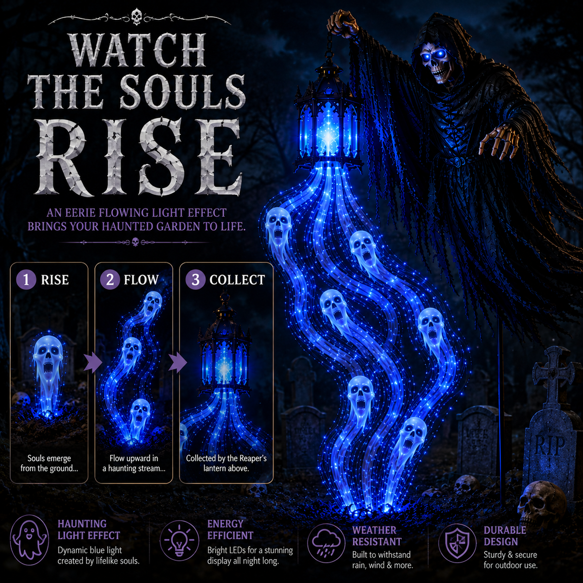 🎁Vandaag 50% KORTING🎁💀Halloween Soul Harvester geanimeerde tuinlamp