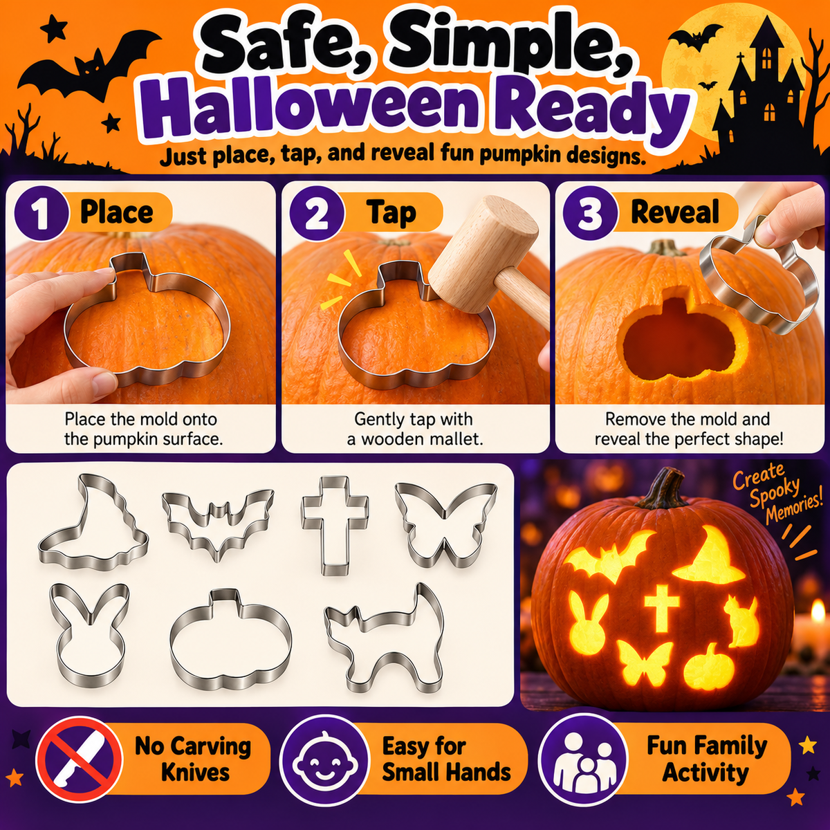 PumpkinTap™ Halloween-patroonponsmalenset
