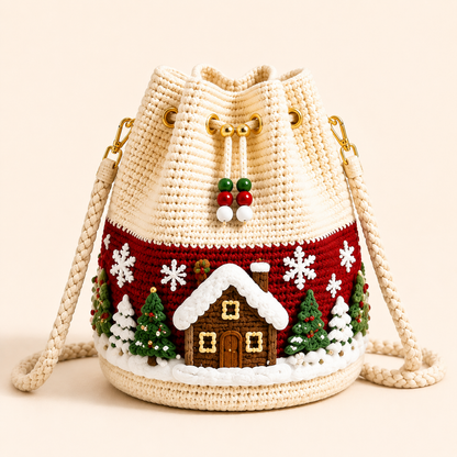🎄Gehaakte kerst-crossbodytas 🎅 | 4 modellen handgehaakte schoudertas met trekkoord