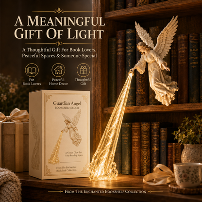 🎁 Hemelse beschermer — Angel Beam-boekenplankversiering